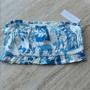 NEW 🆕 Sienna Sky Blue and White Floral Bandeau Top size XL